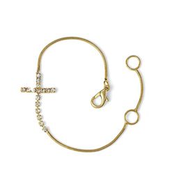 Pulseira Crucifixo Luxo Dourada